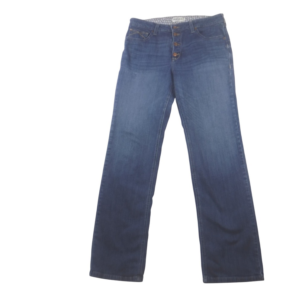 Ariat REAL Denim High Rise Straight Leg Jeans Blue Button Fly Womens 33L
